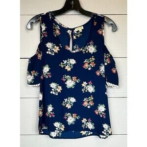 Lily White Short Sleeve Blouse Women's Size Medium